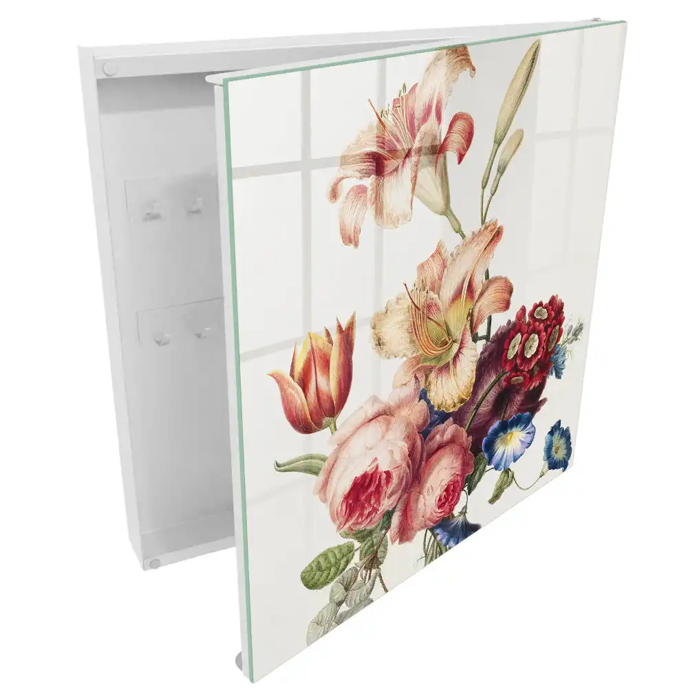 Boîte à clés des fleurs aux couleurs pastel