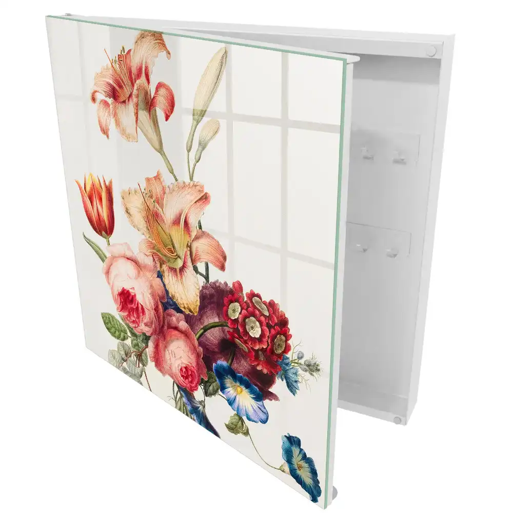 Boîte à clés des fleurs aux couleurs pastel