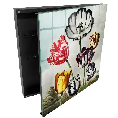 Armoire à clés tulipes rétro colorées pleines d'énergie