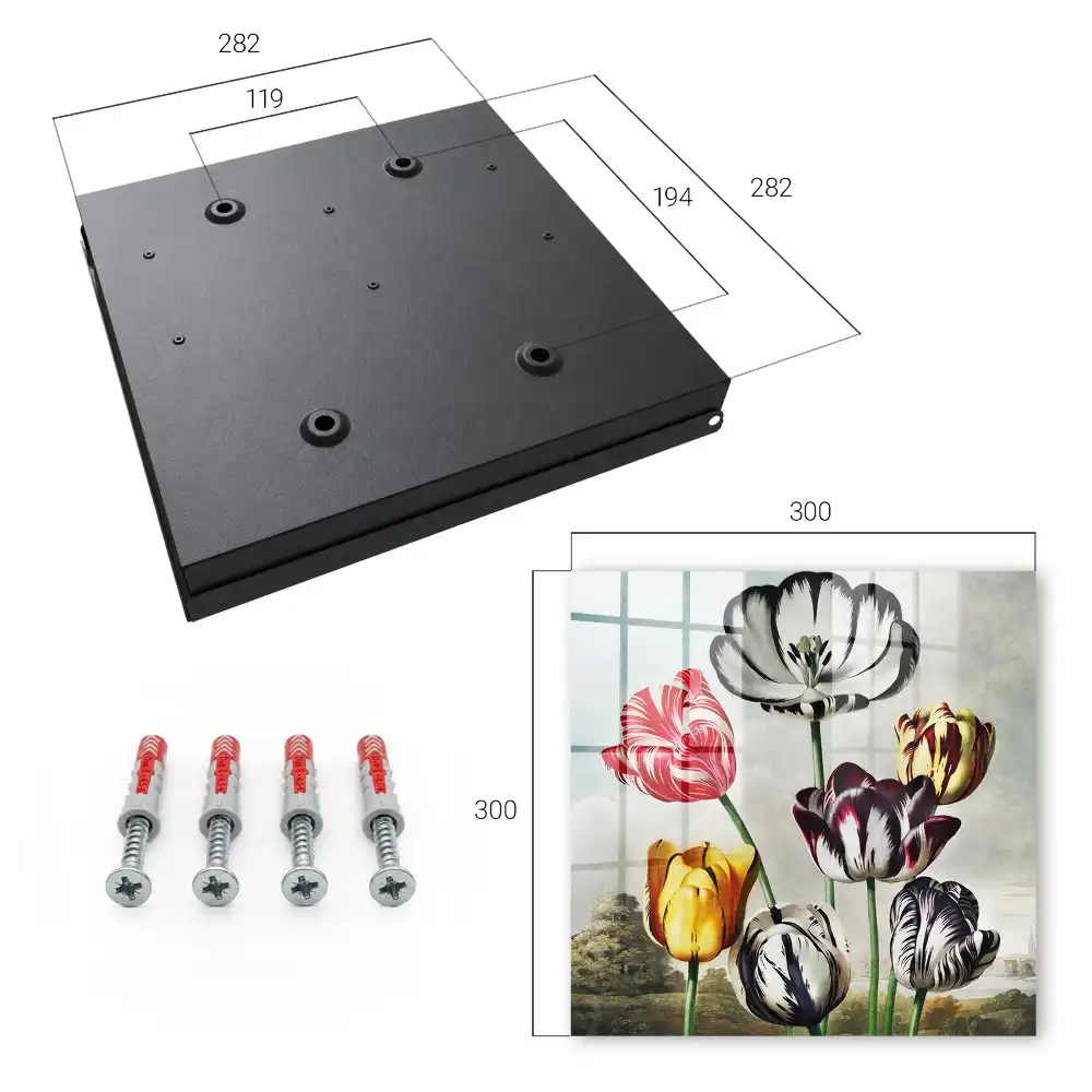 Armoire à clés tulipes rétro colorées pleines d'énergie