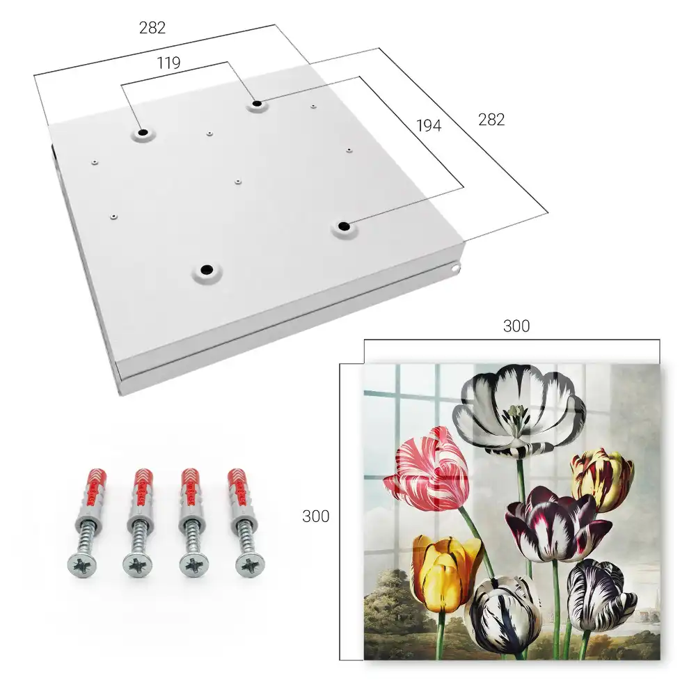 Armoire à clés tulipes rétro colorées pleines d'énergie