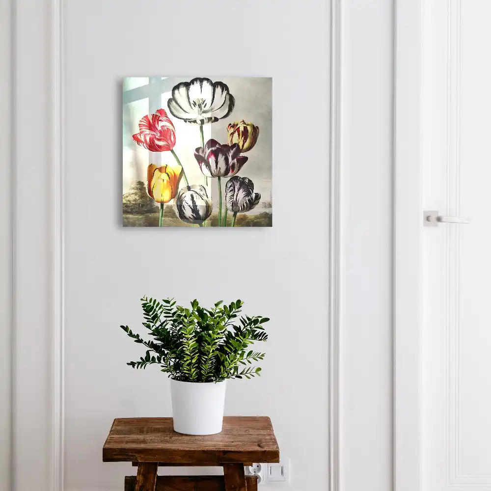 Armoire à clés tulipes rétro colorées pleines d'énergie
