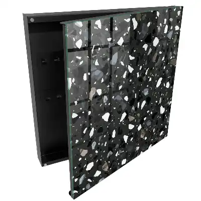 Armoire à clés mosaïque avec des taches grises contrastantes