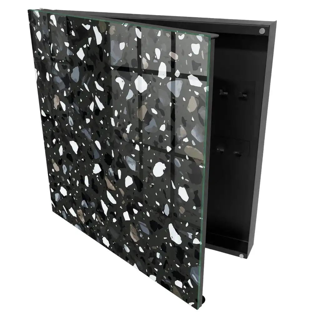 Armoire à clés mosaïque avec des taches grises contrastantes