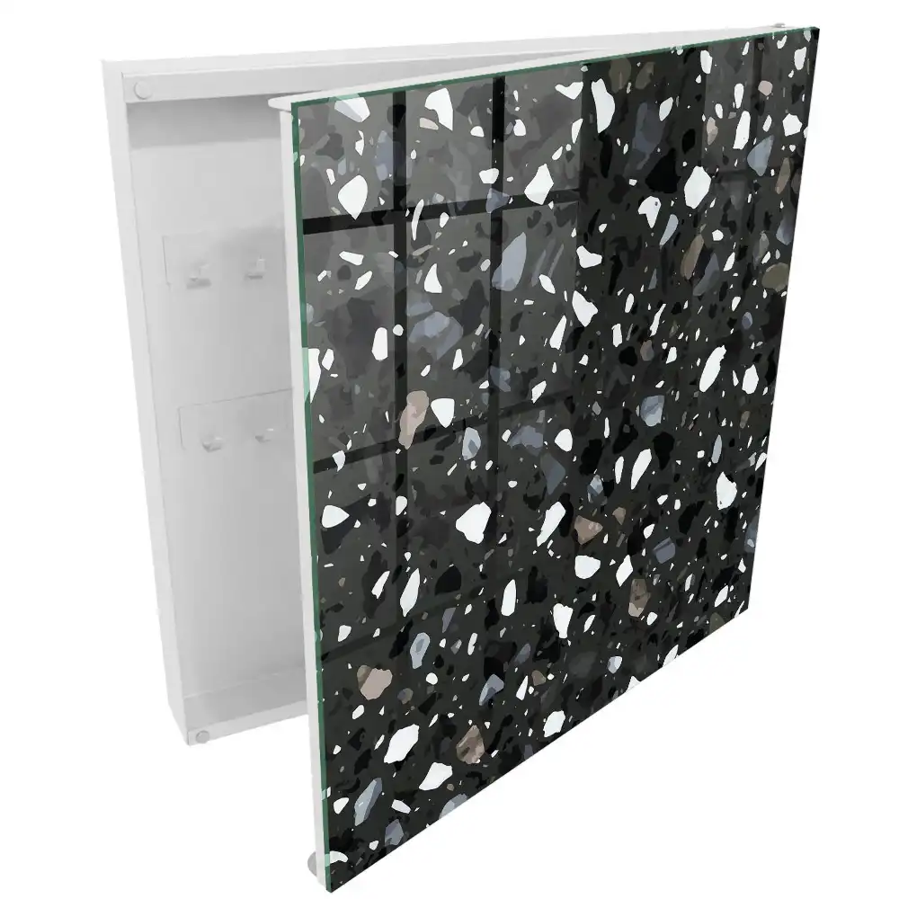 Armoire à clés mosaïque avec des taches grises contrastantes