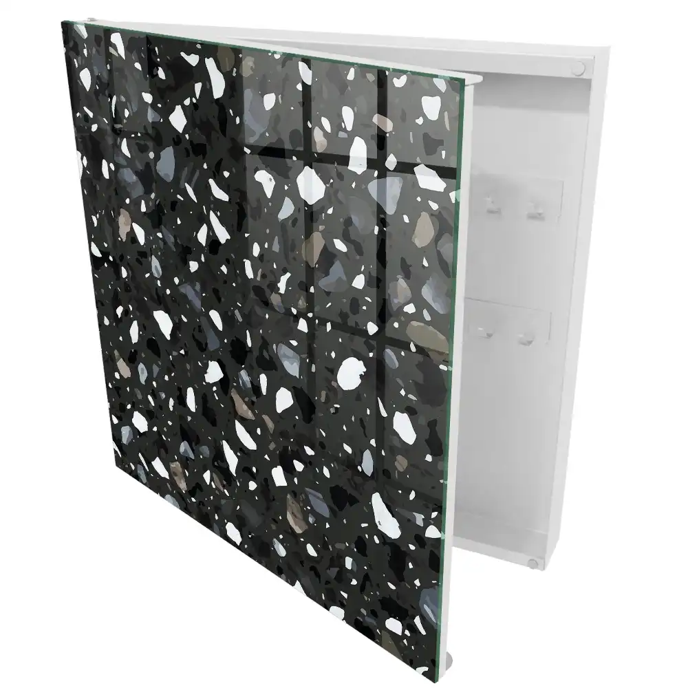Armoire à clés mosaïque avec des taches grises contrastantes