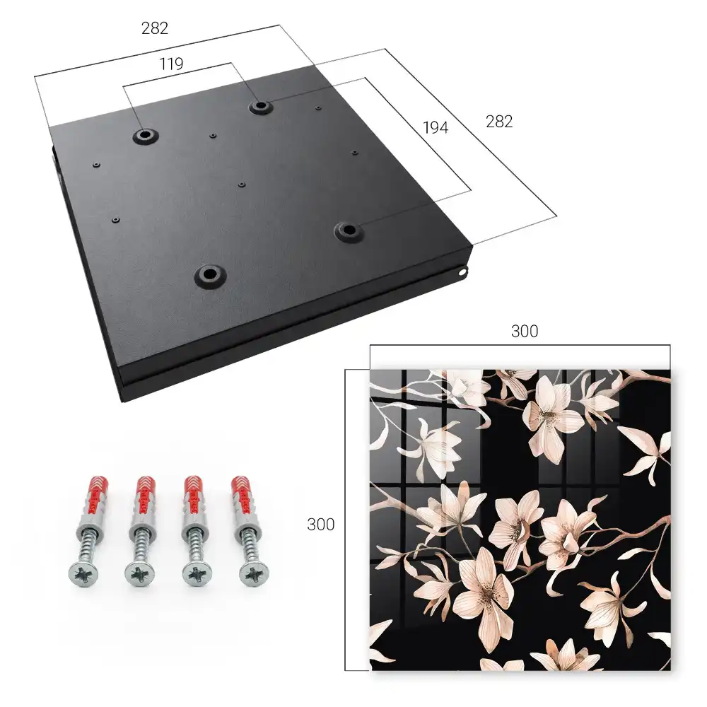 Armoire à clés fleurs sur fond sombre avec des détails subtils