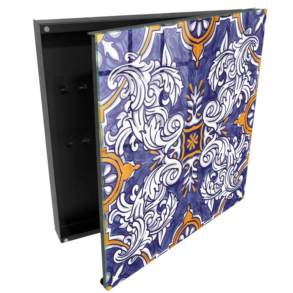 Armoire à clés motifs symétriques à motifs végétaux