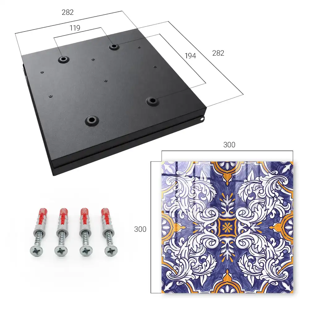 Armoire à clés motifs symétriques à motifs végétaux