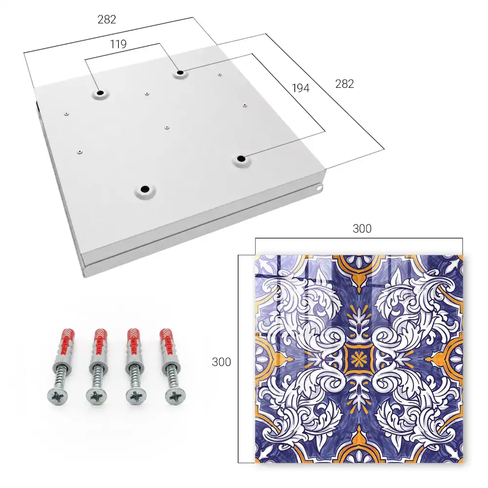Armoire à clés motifs symétriques à motifs végétaux