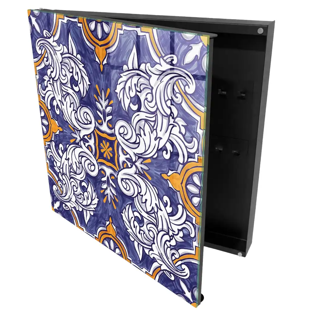 Armoire à clés motifs symétriques à motifs végétaux