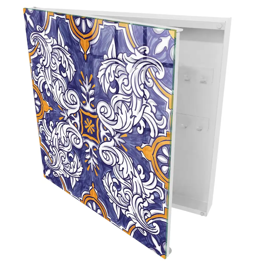 Armoire à clés motifs symétriques à motifs végétaux