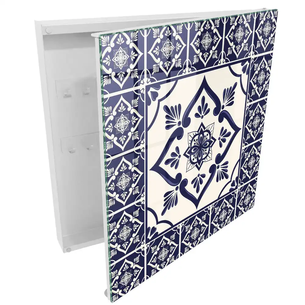 Armoire à clés motifs géométriques à motifs floraux