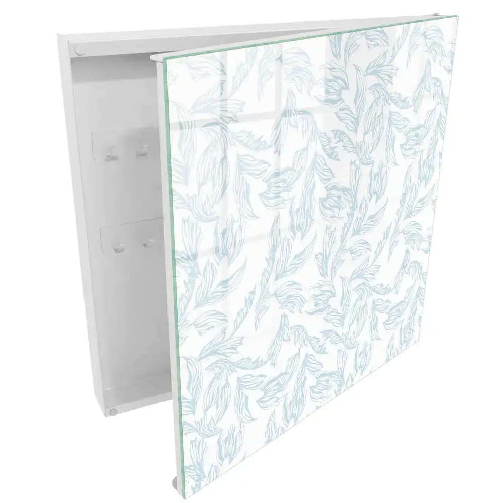 Armoire à clés motif floral aux couleurs délicates et claires