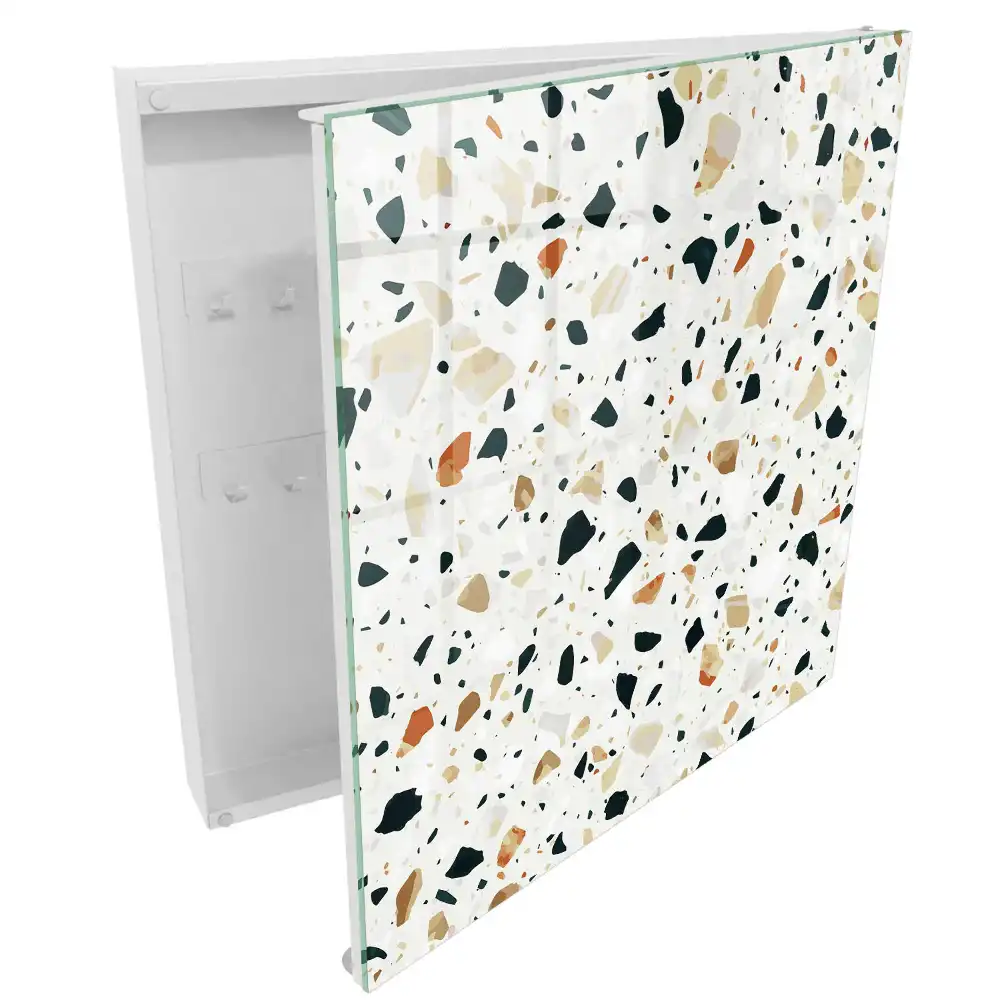 Armoire à clés une mosaïque variée avec une touche de teintes naturelles