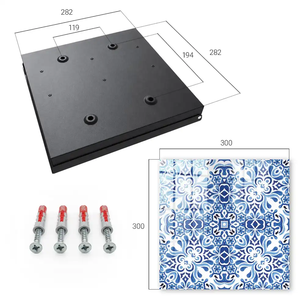 Boîte à clés motifs symétriques dans des tons de bleu