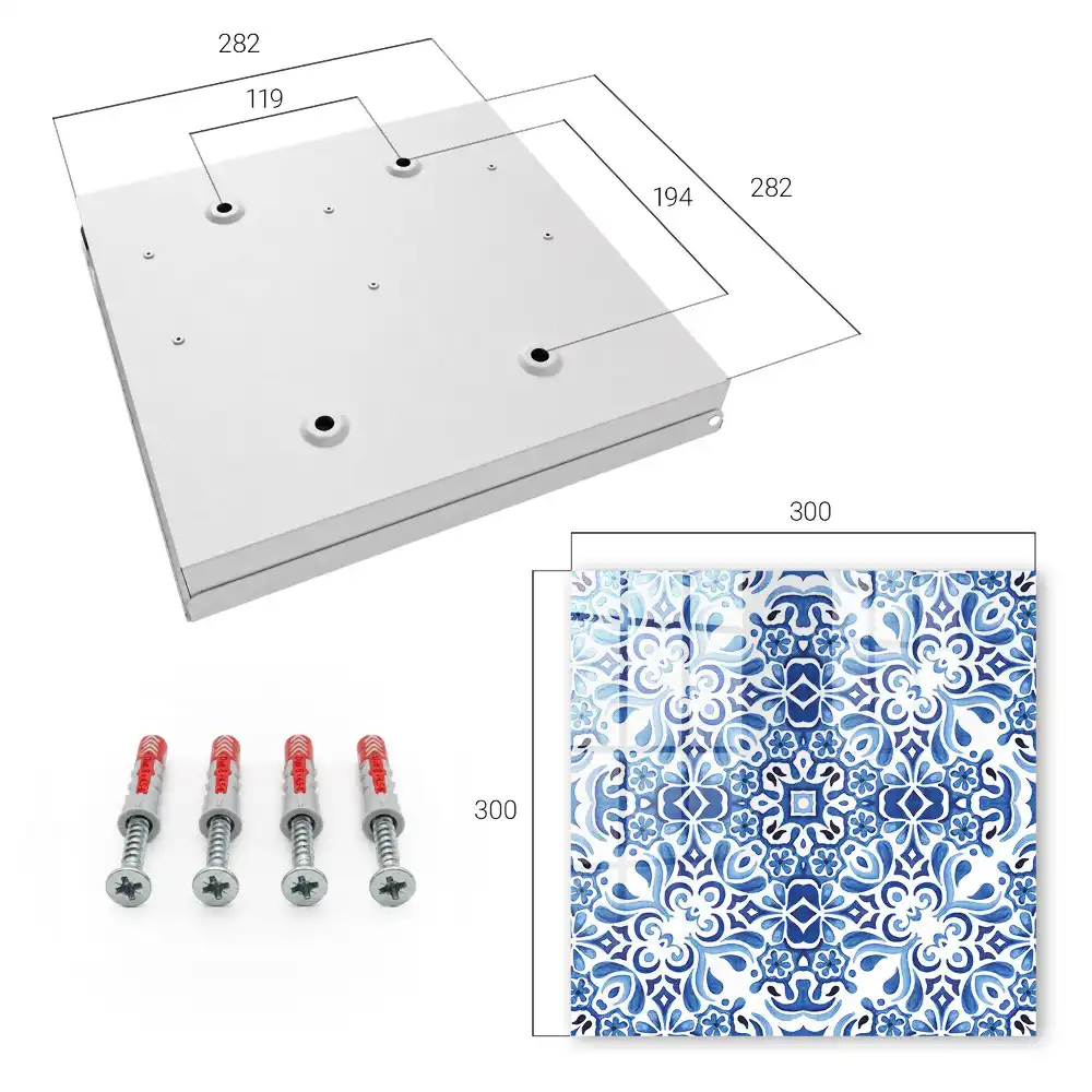 Boîte à clés motifs symétriques dans des tons de bleu