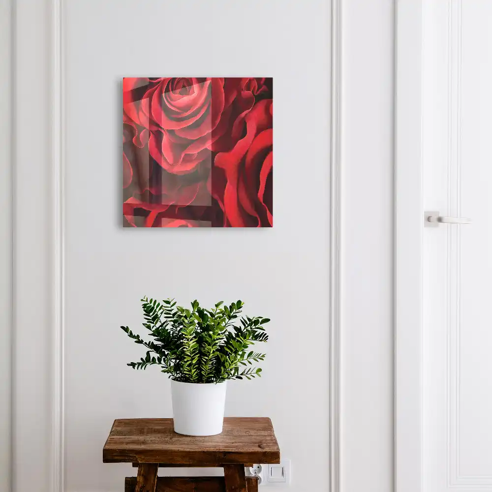 Armoire à clés des roses rouges intenses égayent l'intérieur