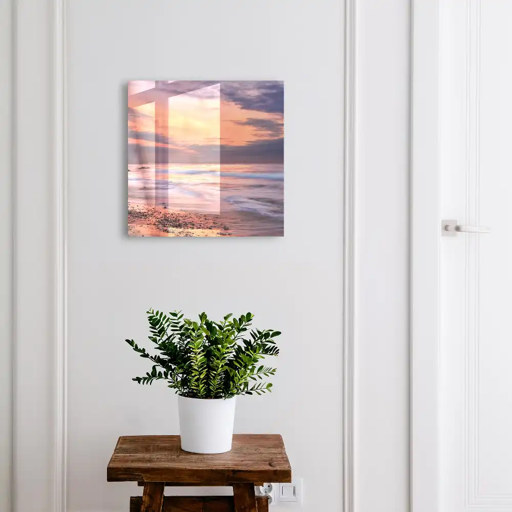 Boîte à clés murale coucher de soleil romantique sur la mer