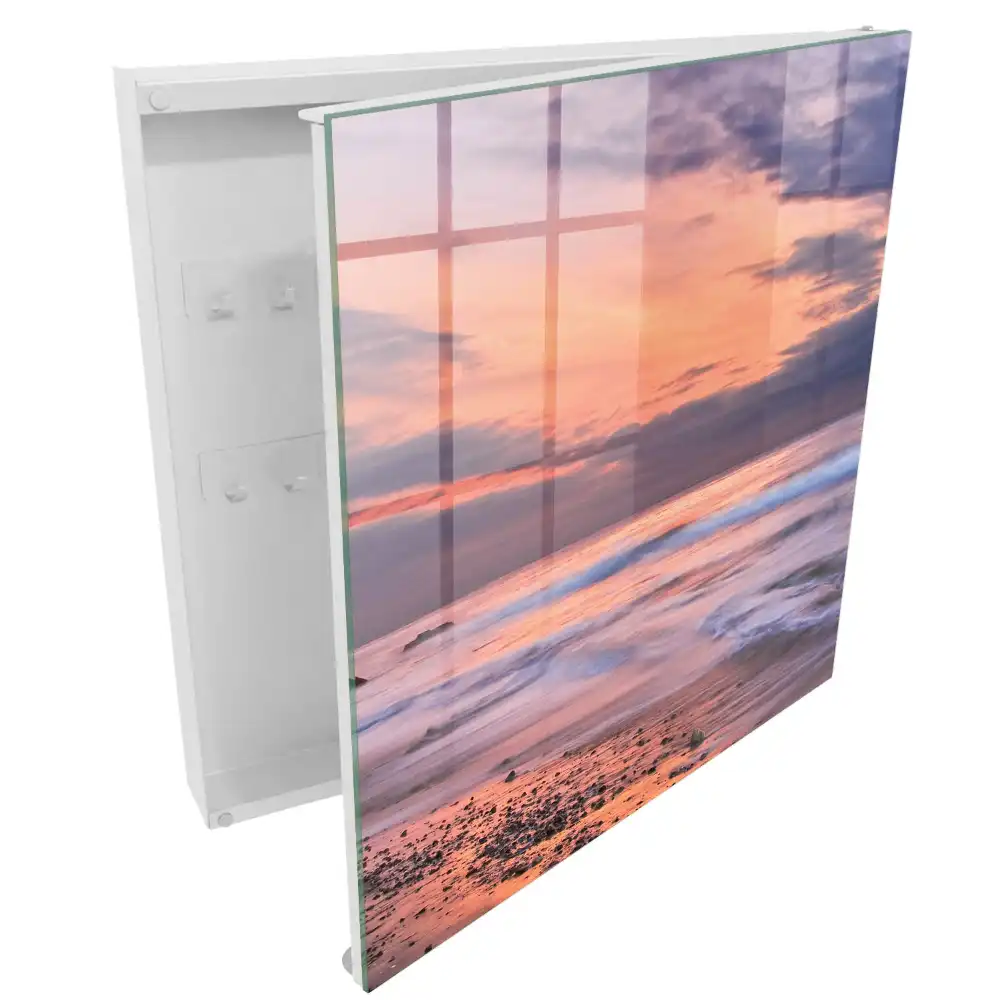 Boîte à clés murale coucher de soleil romantique sur la mer