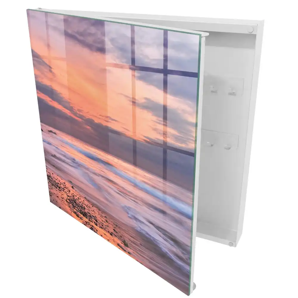 Boîte à clés murale coucher de soleil romantique sur la mer