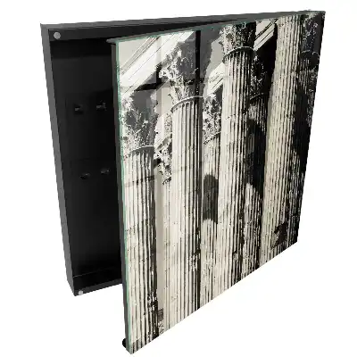 Armoire à clés six colonnes dans l'ombre lumière sans couleur