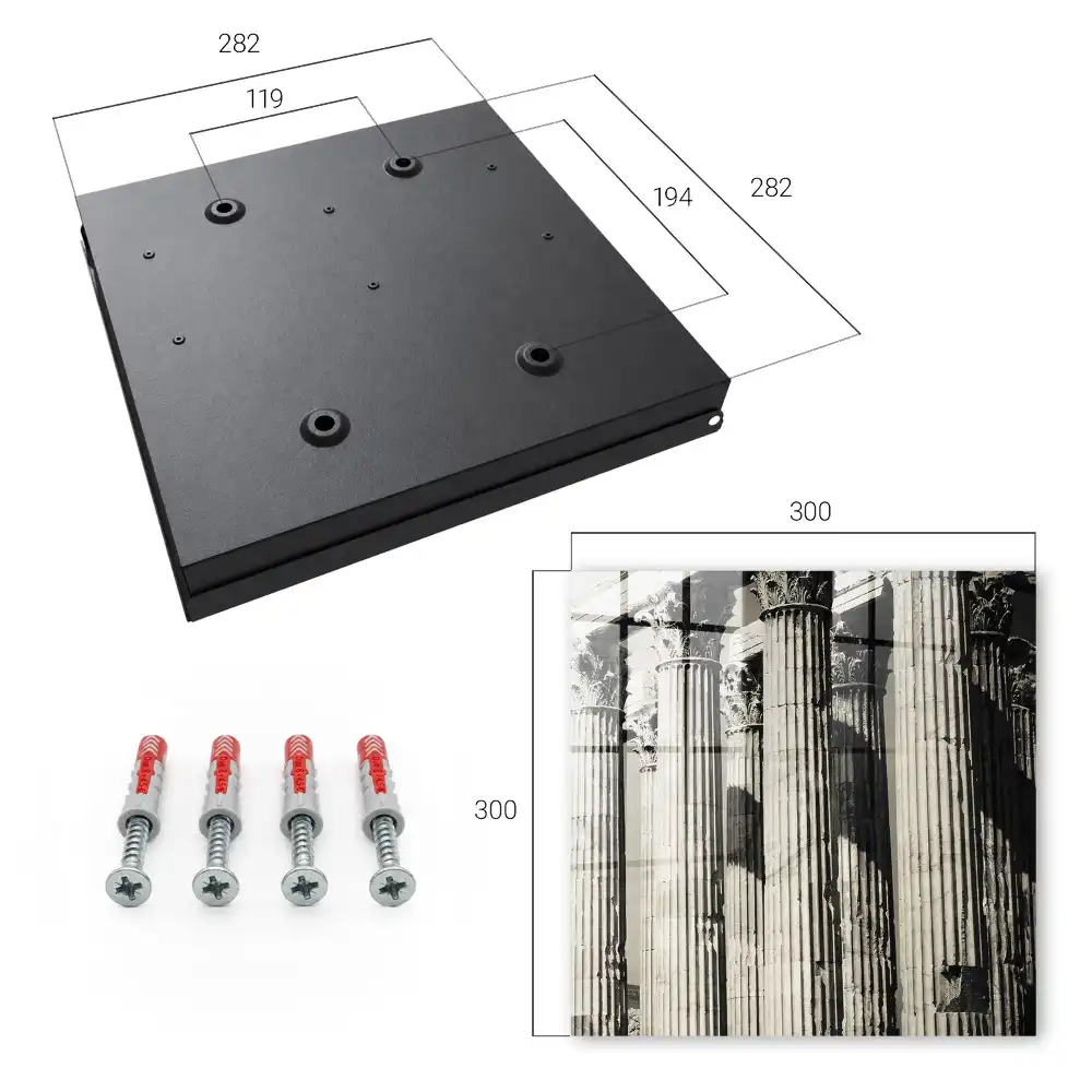 Armoire à clés six colonnes dans l'ombre lumière sans couleur