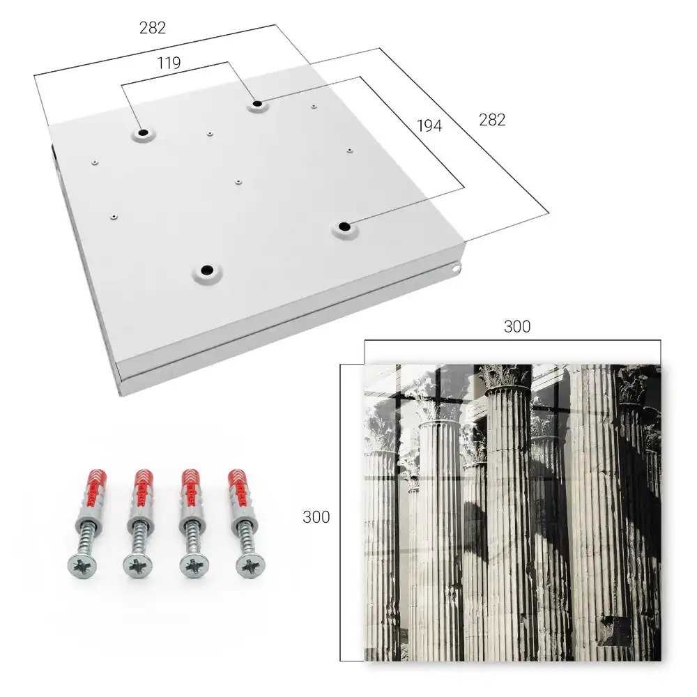 Armoire à clés six colonnes dans l'ombre lumière sans couleur