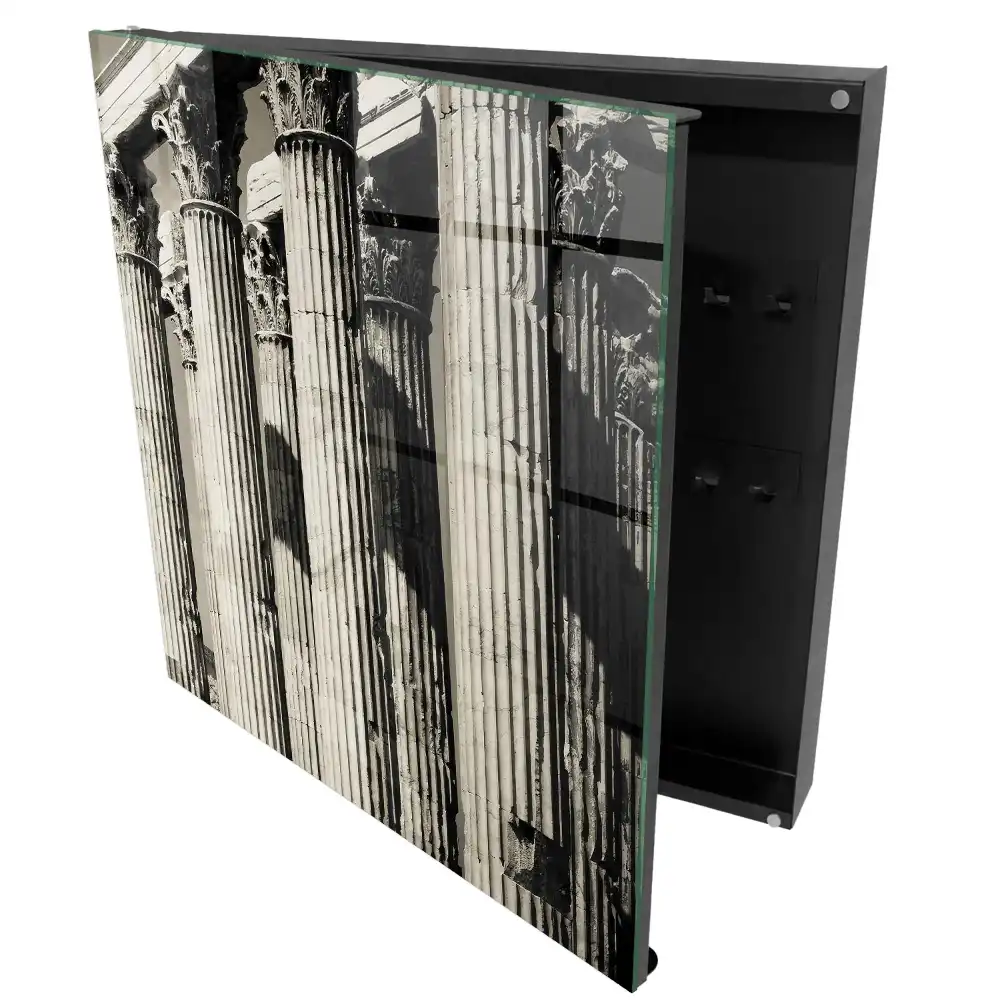 Armoire à clés six colonnes dans l'ombre lumière sans couleur