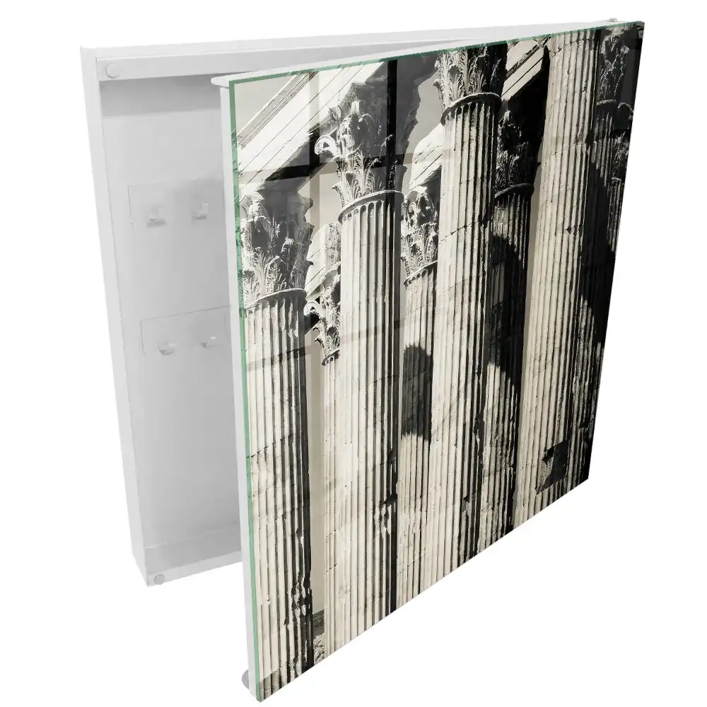 Armoire à clés six colonnes dans l'ombre lumière sans couleur