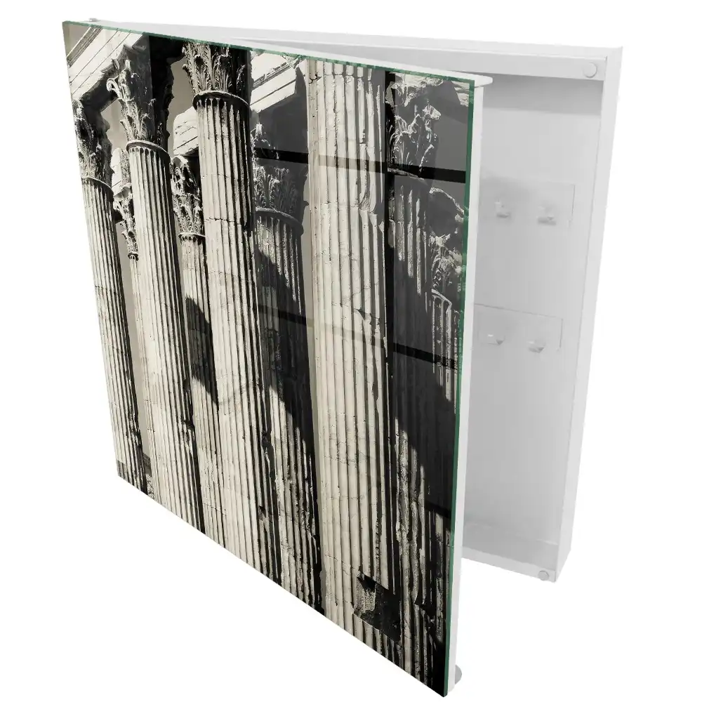 Armoire à clés six colonnes dans l'ombre lumière sans couleur