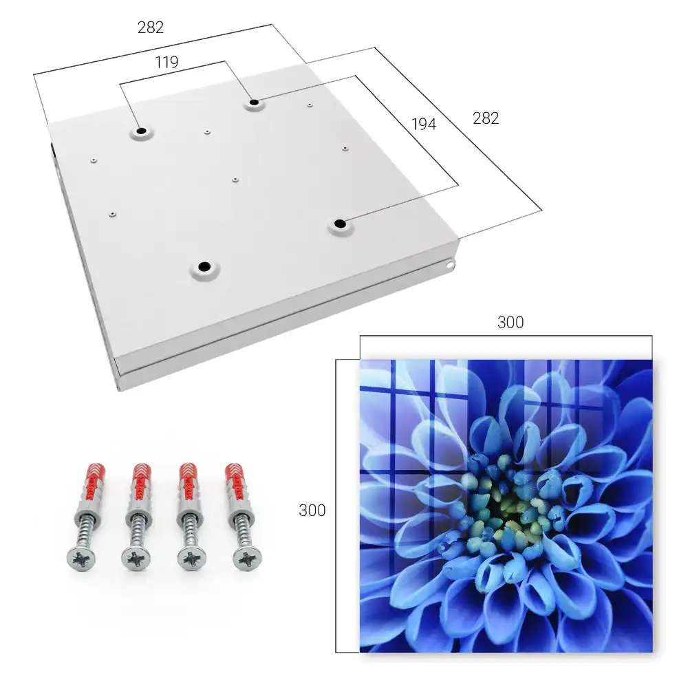 Armoire à clés des pétales d'un bleu intense sont disposés en spirale.
