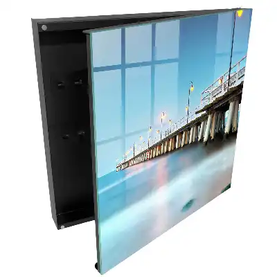 Armoire à clés scène de pont discrète au coucher du soleil