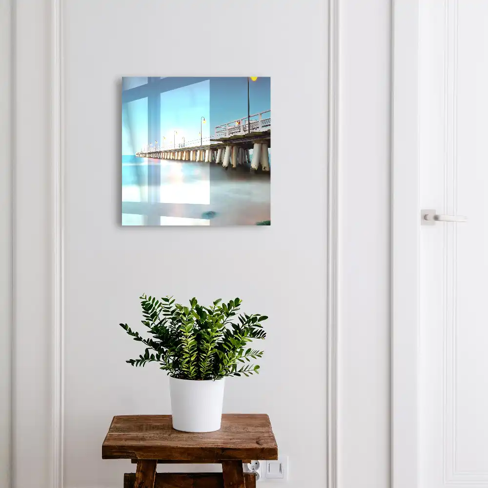 Armoire à clés scène de pont discrète au coucher du soleil