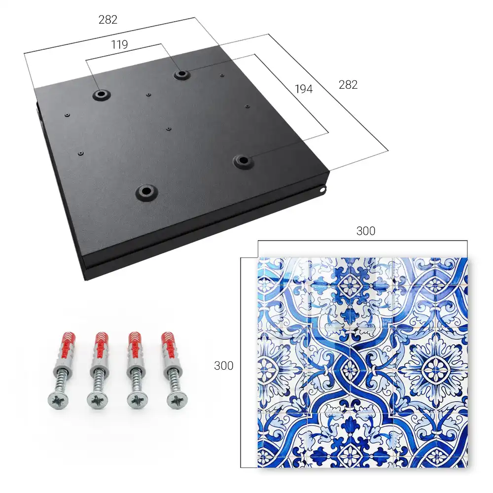 Boîte à clés motifs traditionnels de carreaux bleus