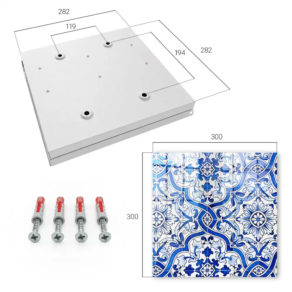 Boîte à clés motifs traditionnels de carreaux bleus