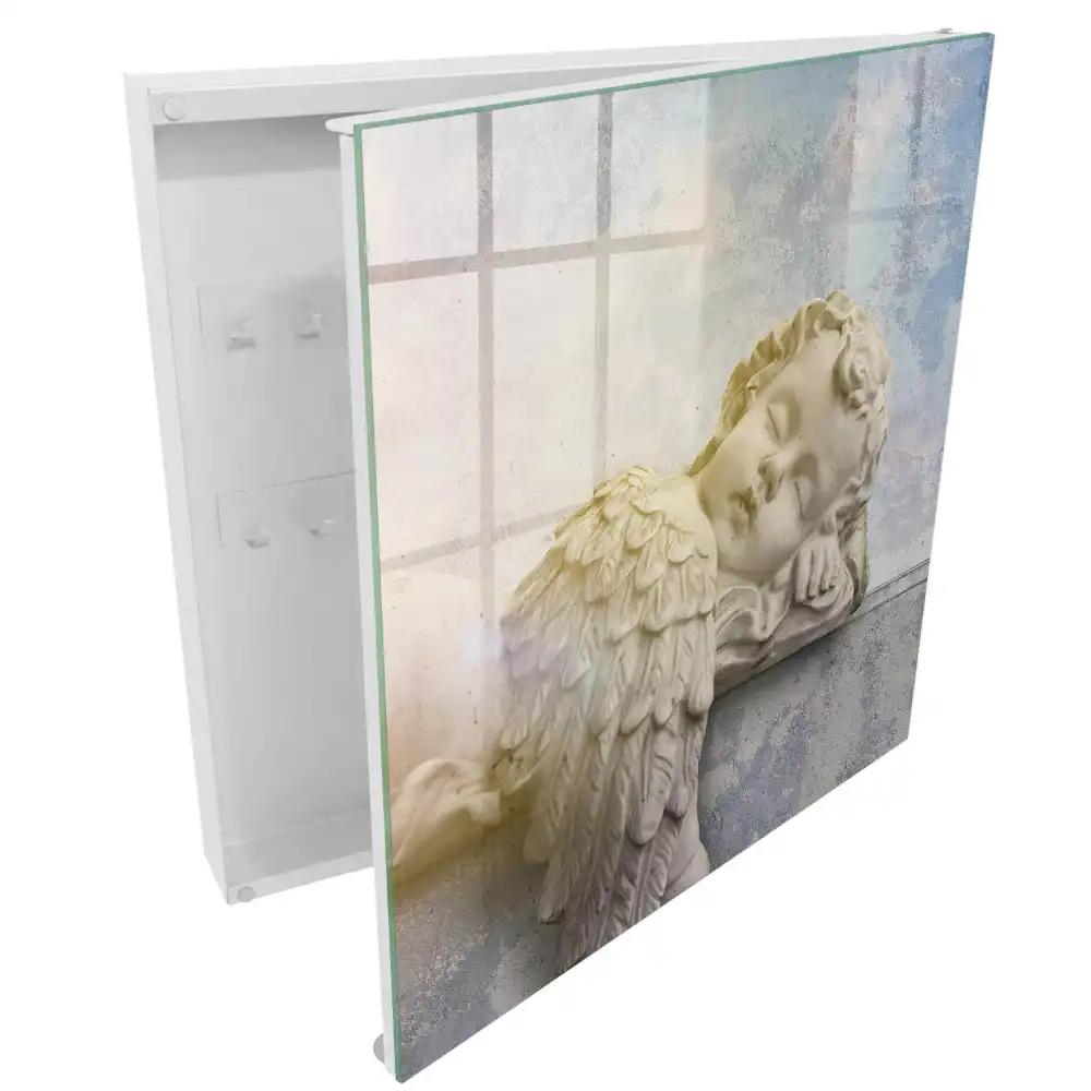 Armoire à clés la paix d'un ange sur un fond aux couleurs chaudes