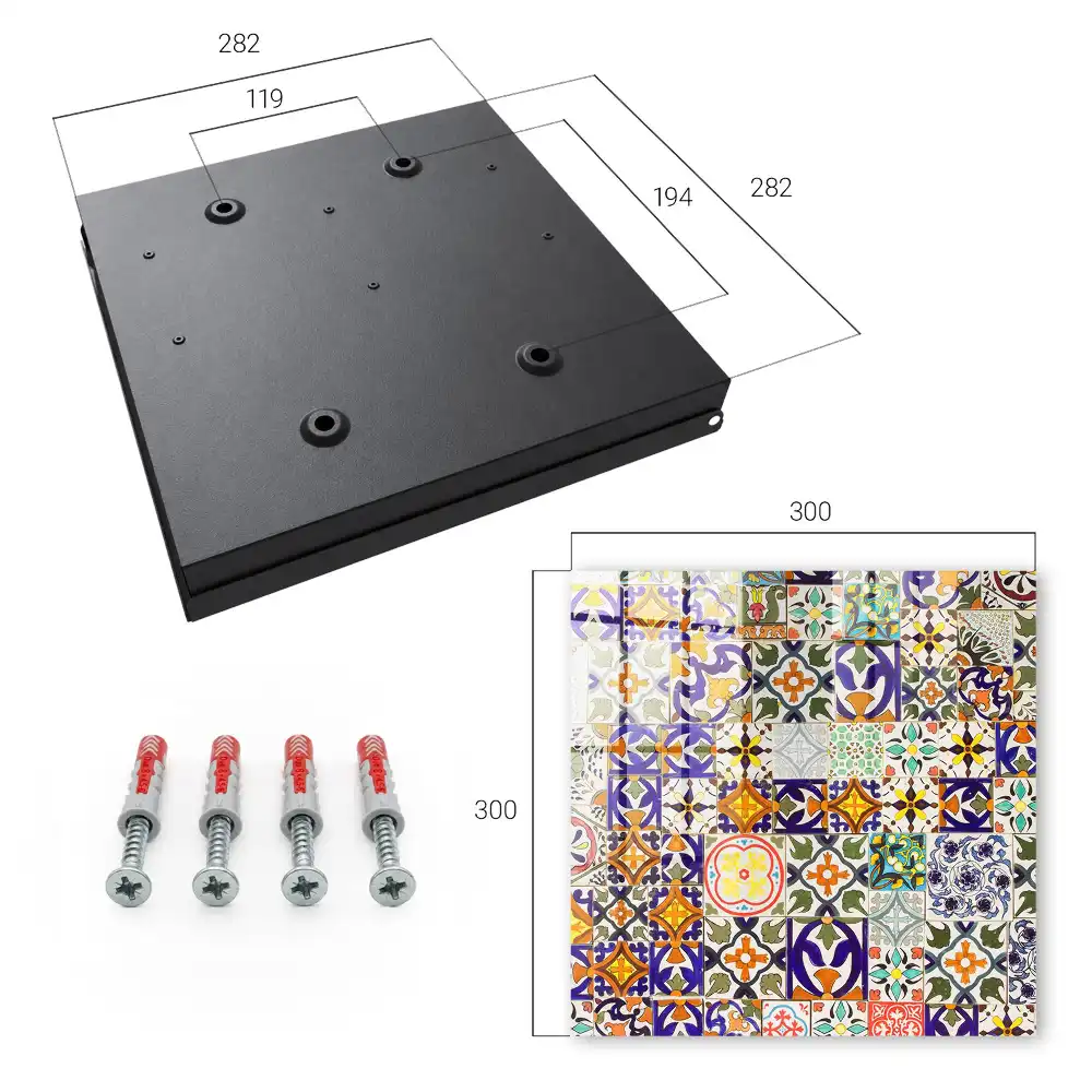 Boîte à clés carreaux de céramique colorés aux motifs variés
