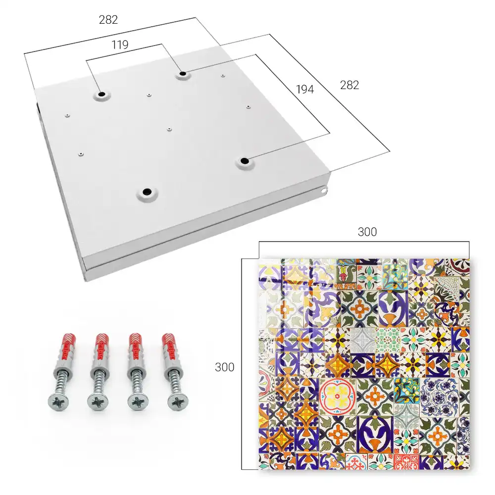 Boîte à clés carreaux de céramique colorés aux motifs variés