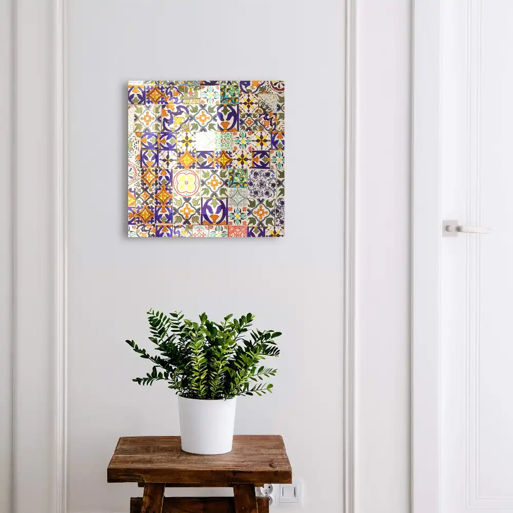 Boîte à clés carreaux de céramique colorés aux motifs variés