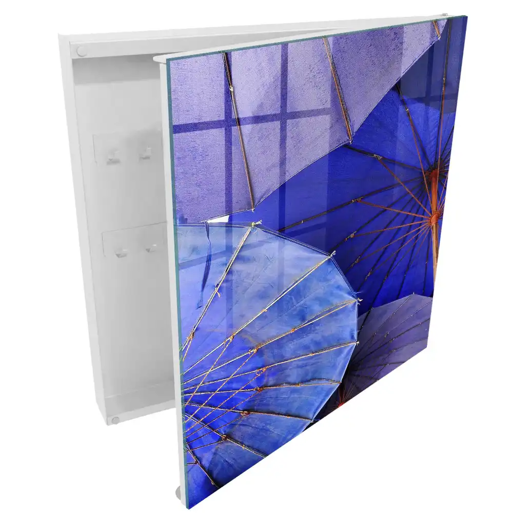 Armoire à clés parapluies bleus disposés de manière dynamique