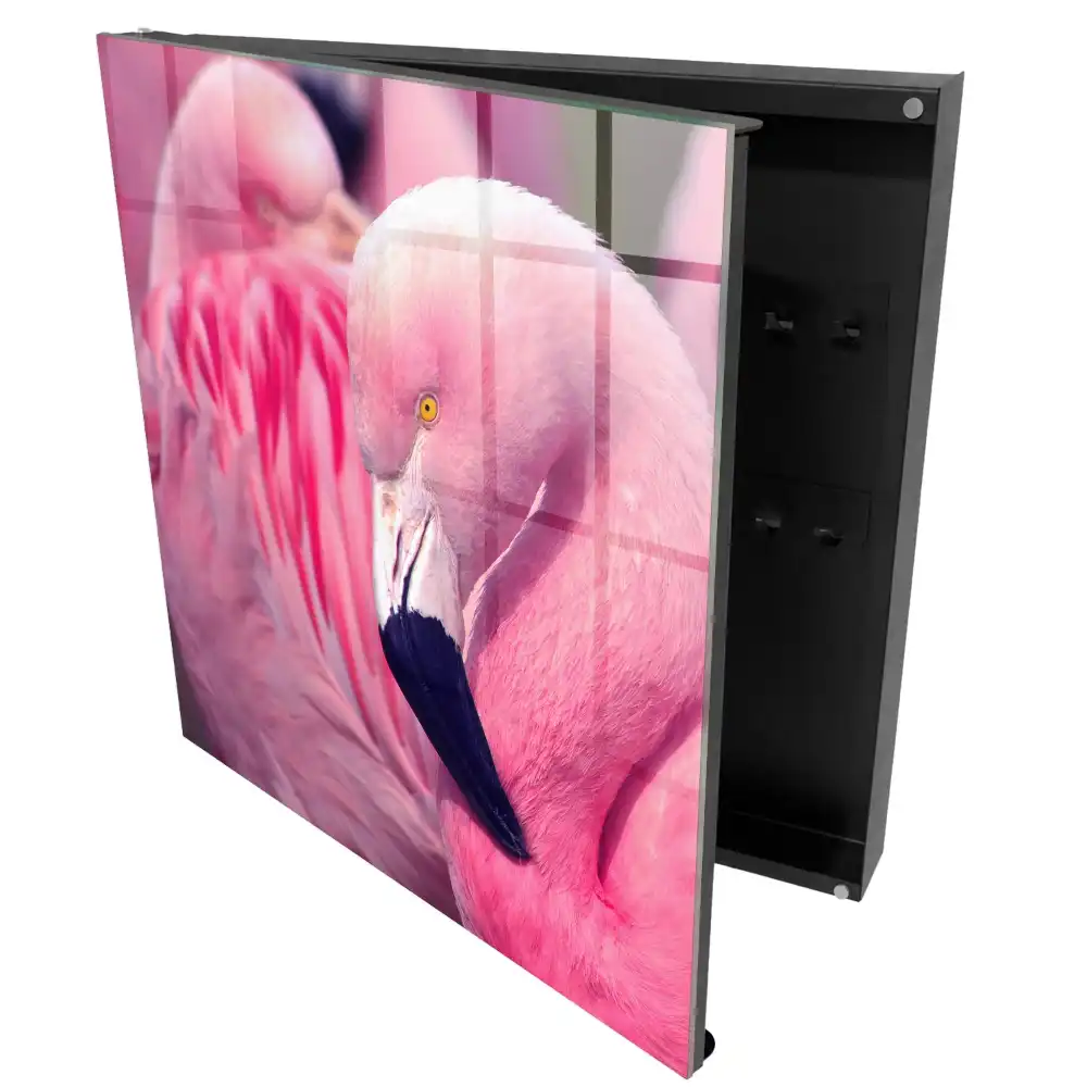 Armoire à clés flamants roses dans une douce lumière