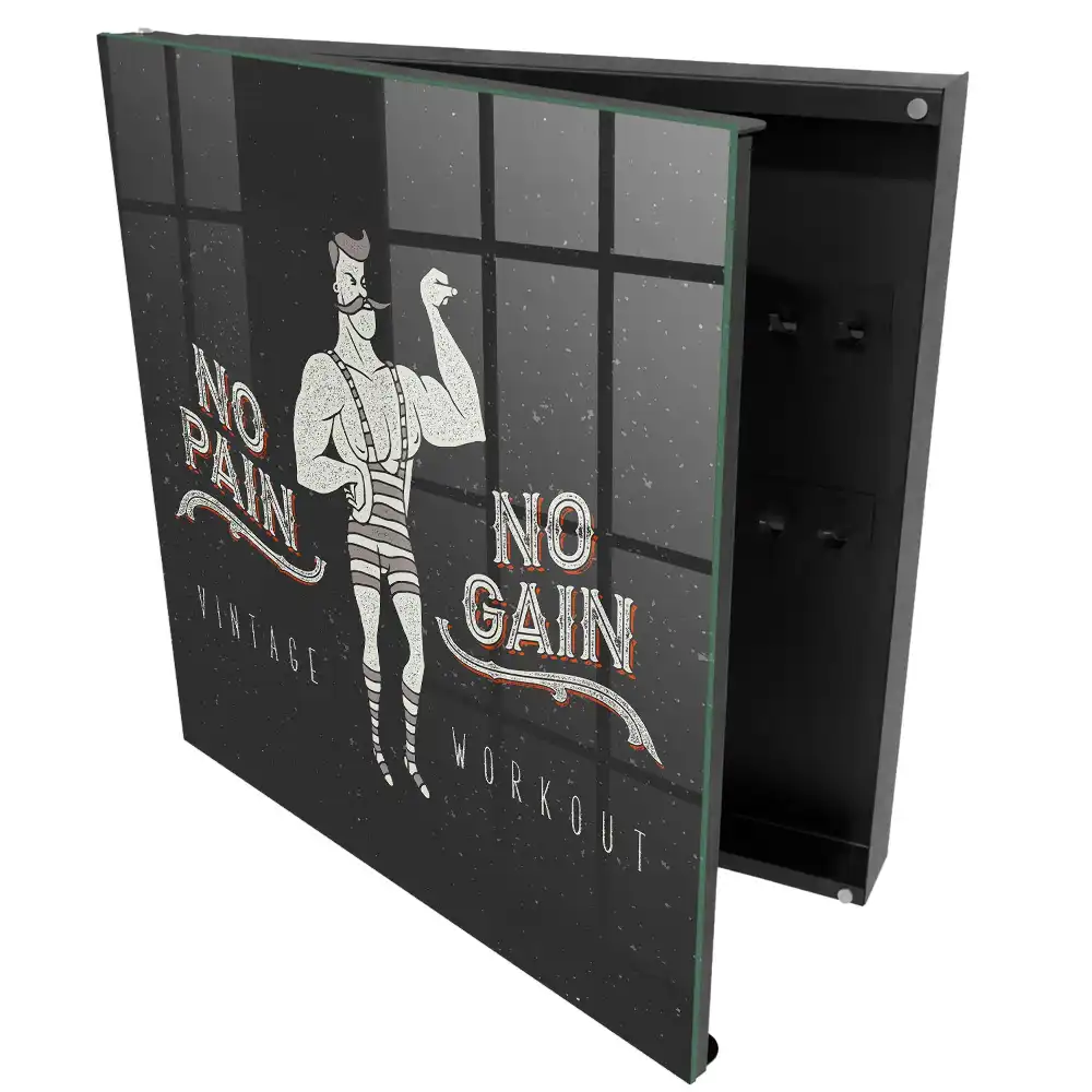 Armoire à clés homme fort rétro avec une inscription motivante