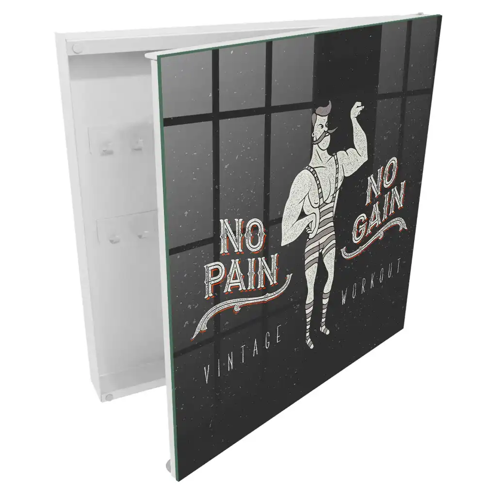 Armoire à clés homme fort rétro avec une inscription motivante