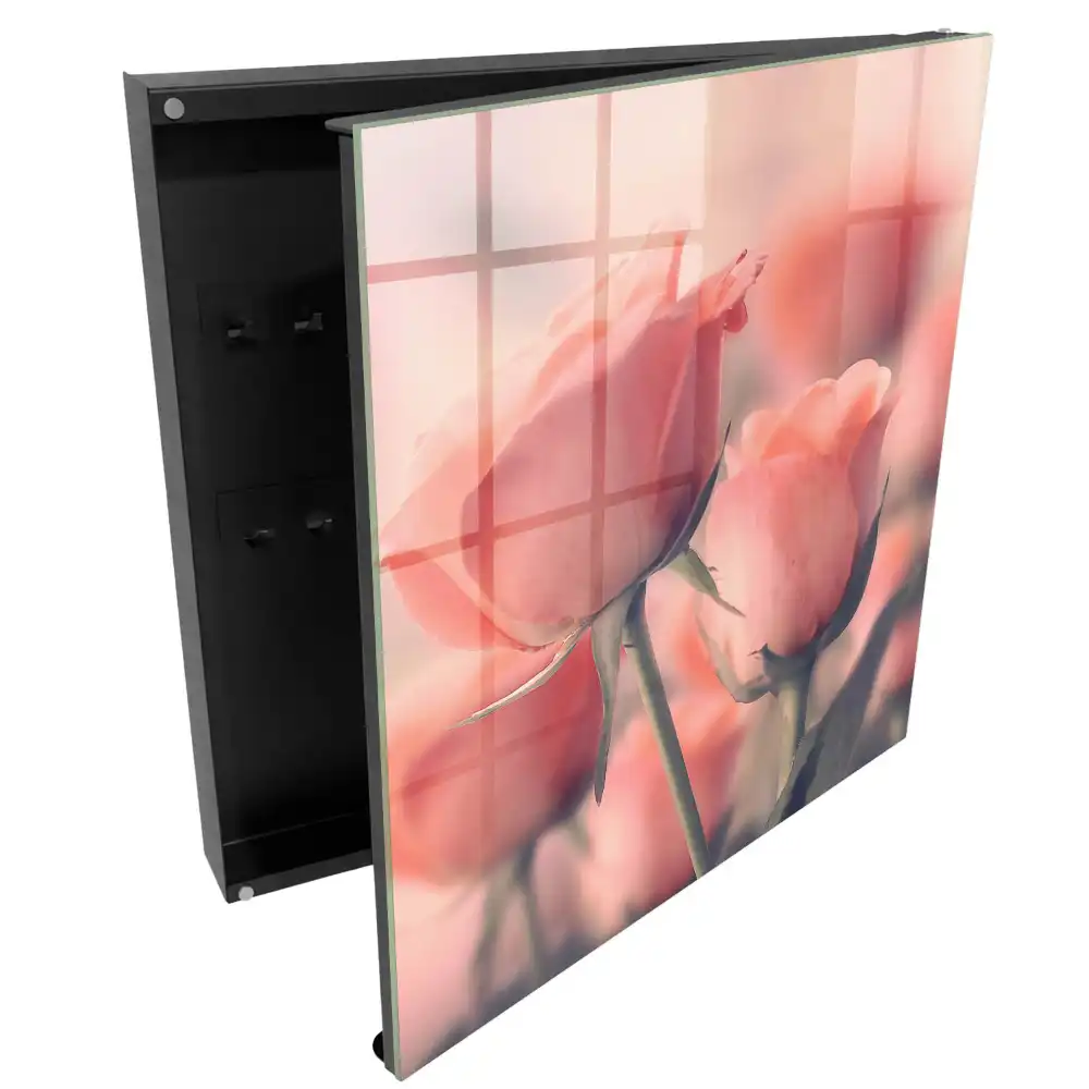 Armoire à clés des roses subtiles aux teintes pastel