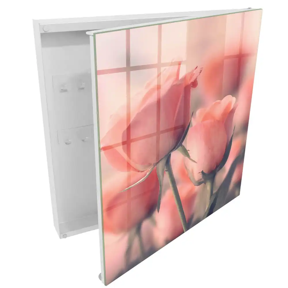 Armoire à clés des roses subtiles aux teintes pastel