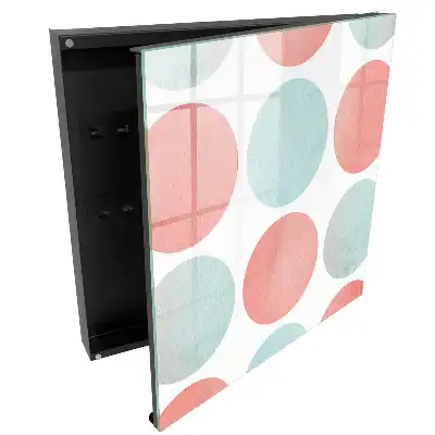 Armoire à clés cercles pastel sur fond blanc