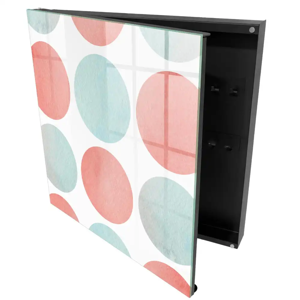 Armoire à clés cercles pastel sur fond blanc