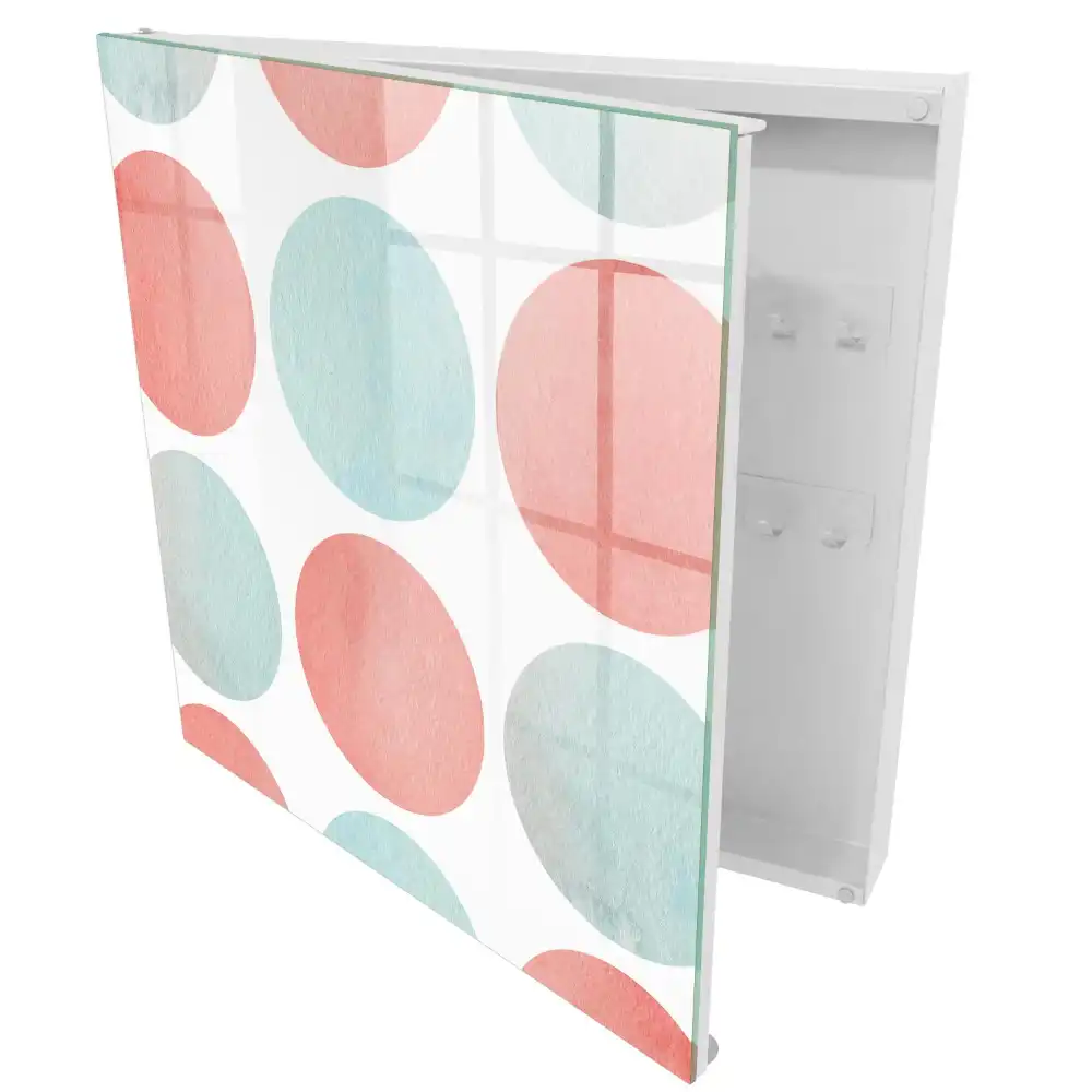 Armoire à clés cercles pastel sur fond blanc