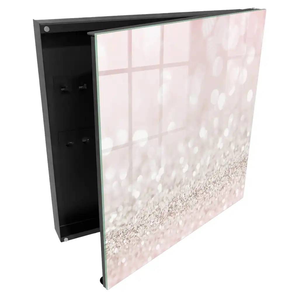 Boîte à clés murale lumières roses et blanches subtiles